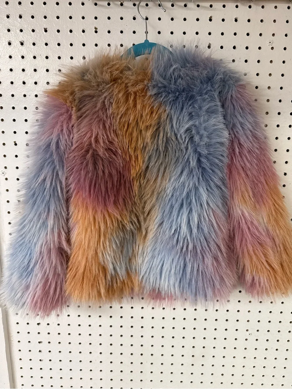 Kids multicolored fur jacket